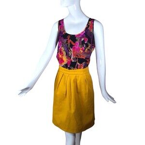 Anthropologie Tabitha Sz 14 Silk Blend Art-to-Wear Floral Sleeveless Lined Dress